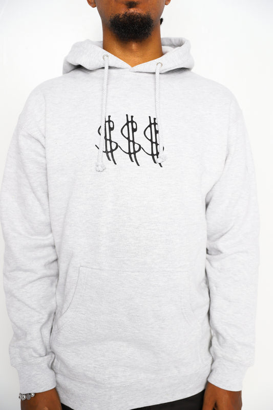 "Infinite Abundance" Heather Grey Hoodie - Black Print